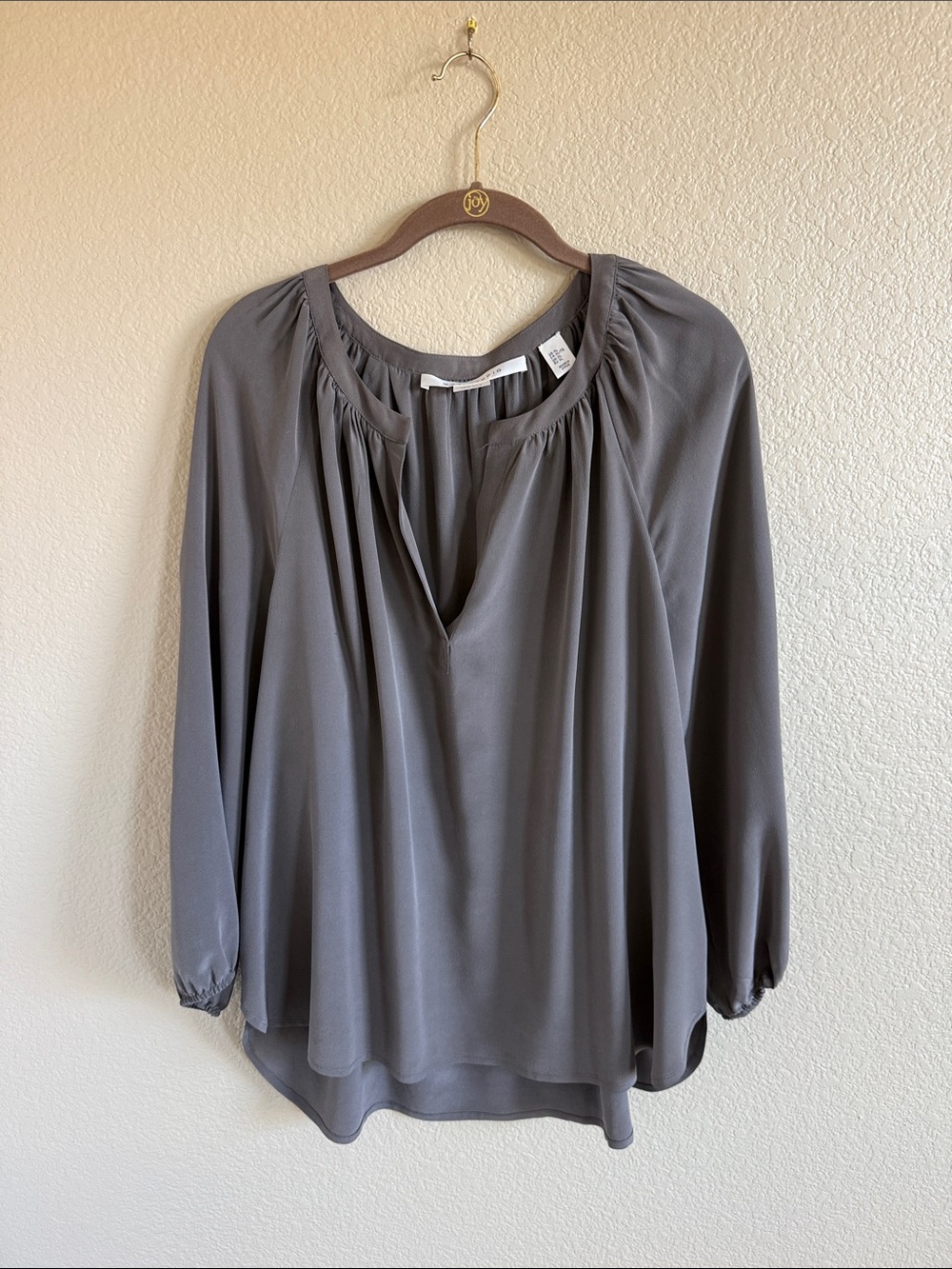 Max Studio Taupe Silk Tunic